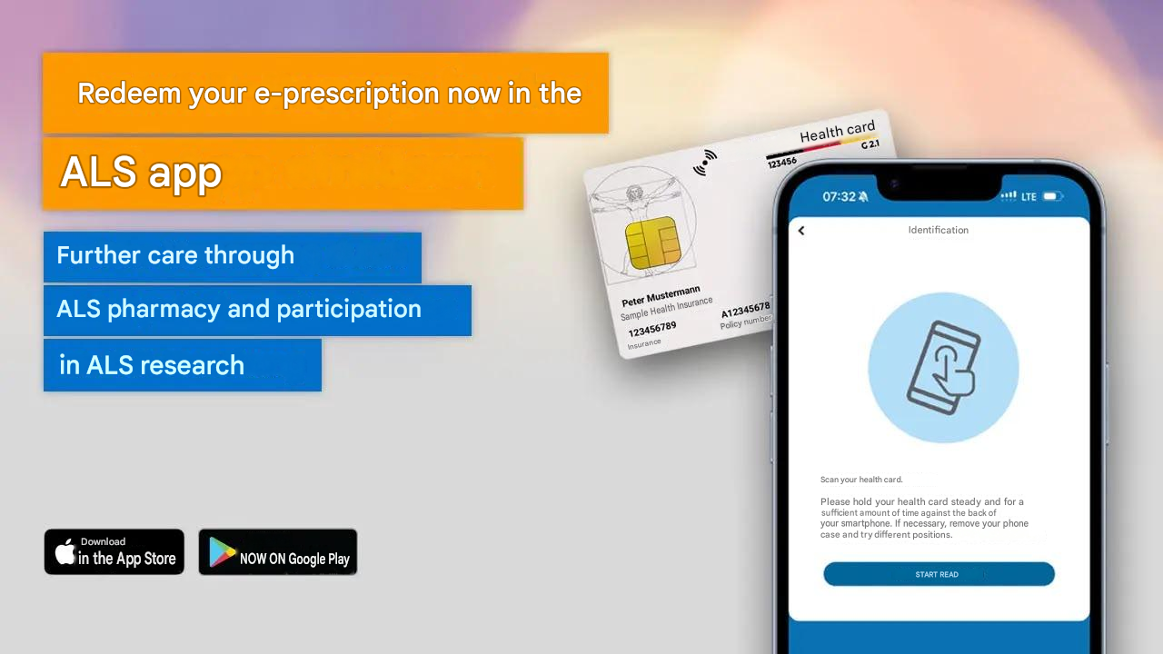 Redeem your e-prescription in the ALS app at your ALS pharmacy and continue to support ALS research