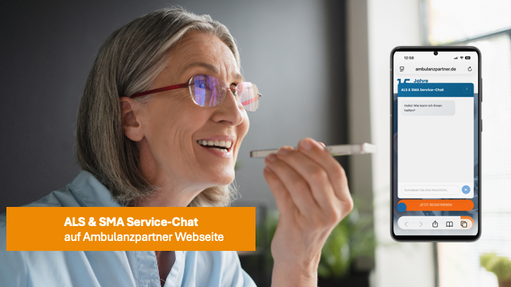 ALS & SMA Service-Chat auf der Ambulanzpartner Webseite