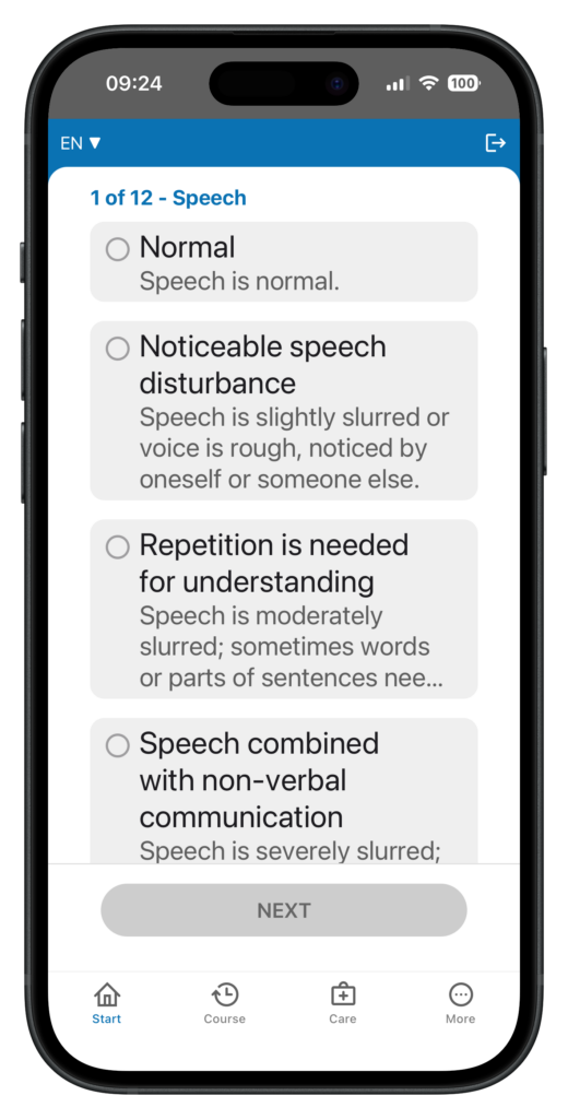Iphone screenshot start page