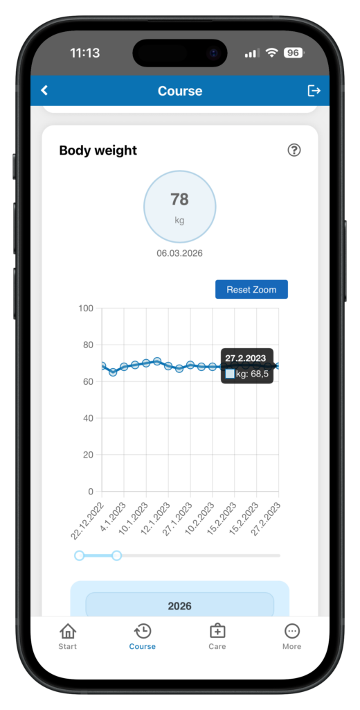 Screenshot iPhone Body Weight
