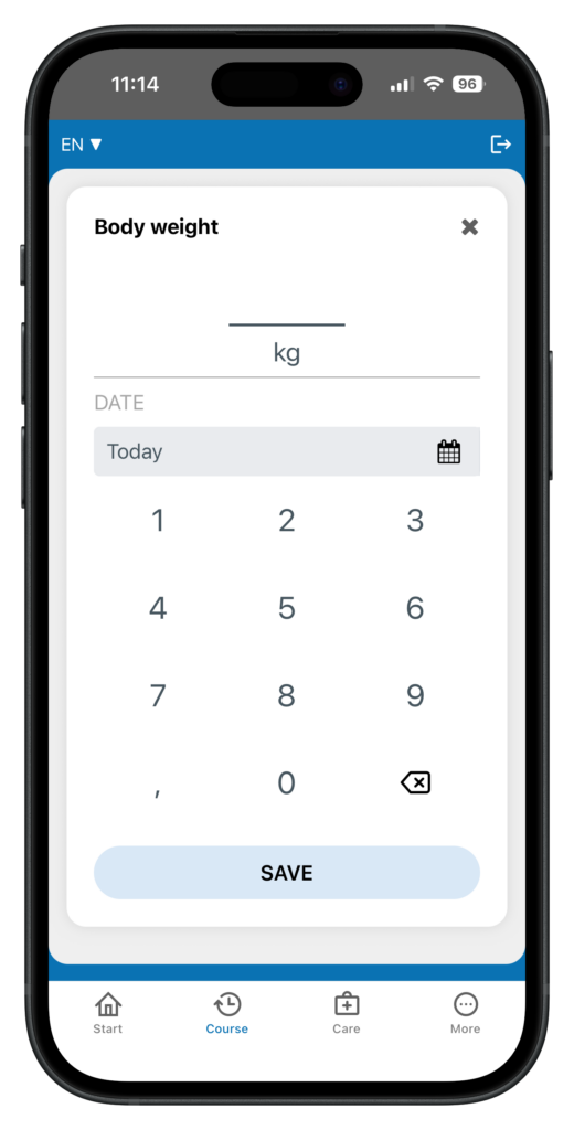 Screenshot iPhone Body Weight 