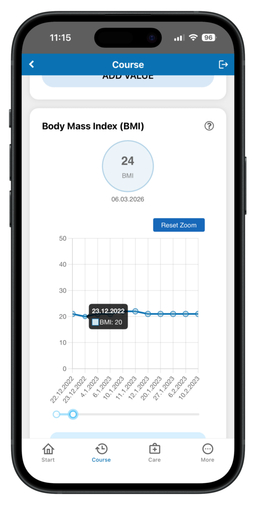Screenshot iPhone Body Mass Index (BMI)