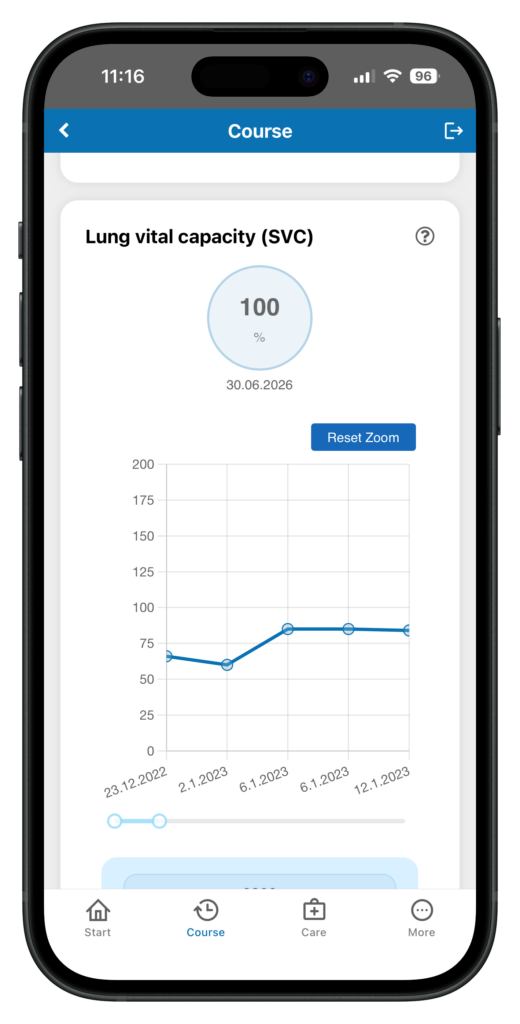 Screenshot iPhone Vital Capacity